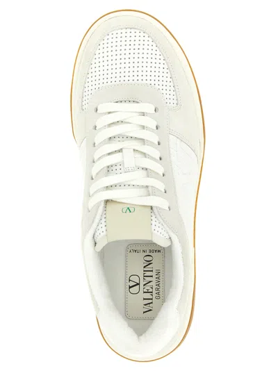 Valentino Garavani Signature Detail Ankle Padding Sneakers With Interchangeable Laces In White