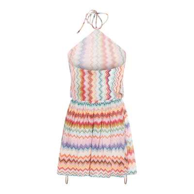 Missoni Mare Metallic Crochet-knit Halterneck Playsuit In Multi