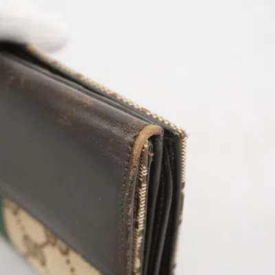 Pre-owned Gucci Brown Canvas Long Wallet (bi-fold) ()