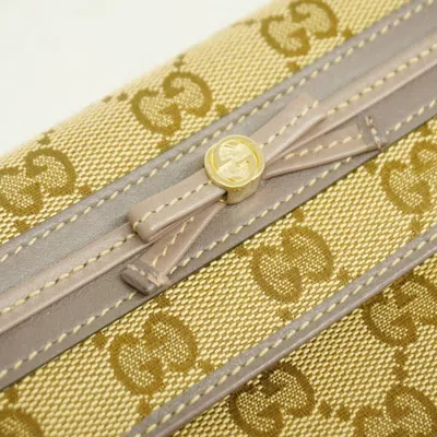 Pre-owned Gucci Brown Canvas Long Wallet (bi-fold) ()