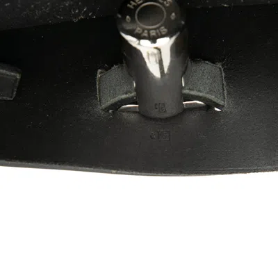 Pre-owned Hermes Black Toile Officier Leather Backpack ()