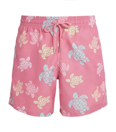 Vilebrequin Tortues Multicolores Printed 5.5 Swim Shorts In Pink