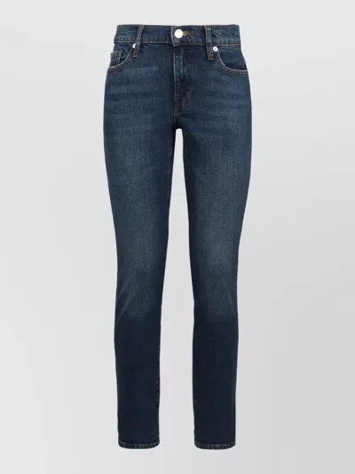 Frame Mid Rise Relaxed Boyfriend Denim Trousers In Blue