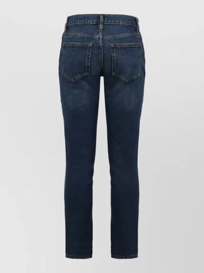 Frame Mid Rise Relaxed Boyfriend Denim Trousers In Blue