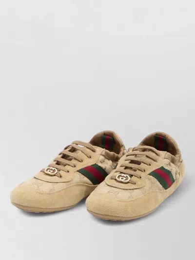 Gucci Women Shift Sneakers In Gg Fabric And Leather