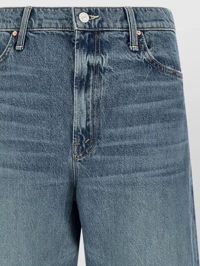 Mother Flood Wide Leg Jeans Belt Loops In Animal Print