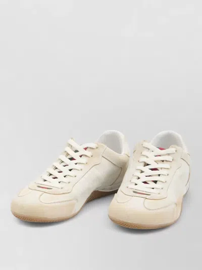 Gucci Elan Washed Leather Low-top Sneakers In Neutral