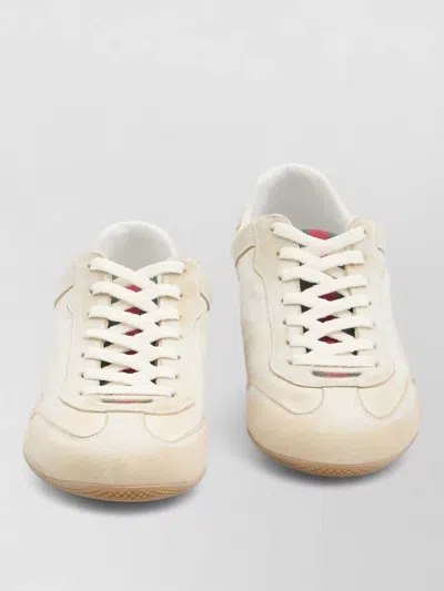 Gucci Elan Washed Leather Low-top Sneakers In Neutral