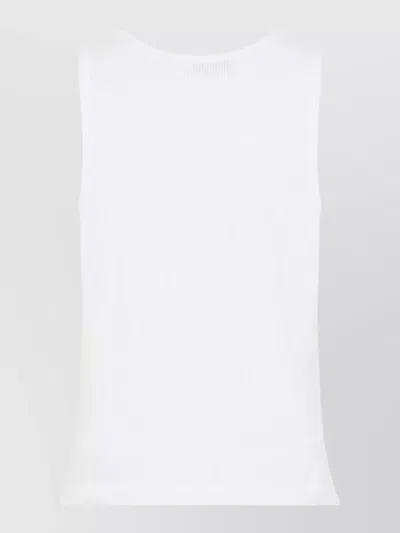 Studio Nicholson Razim Vest Ribbed Texture Round Neckline In White