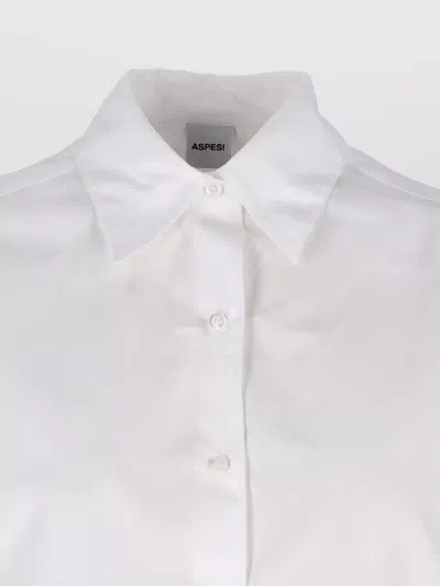 Aspesi Shirt Style Top Collared Neck Long Sleeves In White