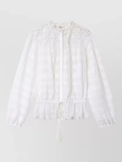 Isabel Marant Étoile Isabel Marant Etoile Women 'polly' White Blouse With Choker Neckline And Adjustable Waist With Draws
