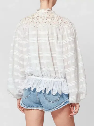 Isabel Marant Étoile Isabel Marant Etoile Women 'polly' White Blouse With Choker Neckline And Adjustable Waist With Draws