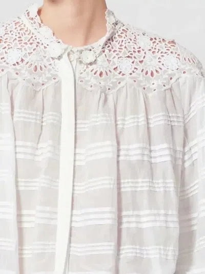 Isabel Marant Étoile Isabel Marant Etoile Women 'polly' White Blouse With Choker Neckline And Adjustable Waist With Draws