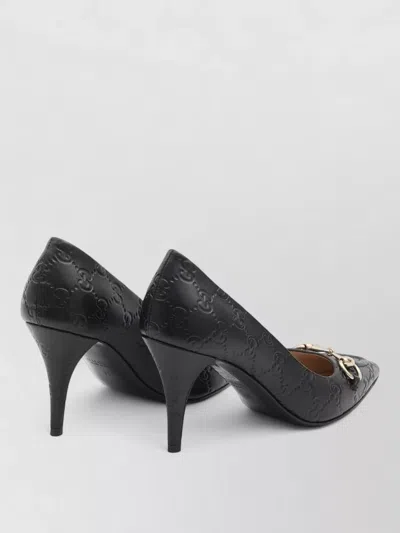 Gucci Calf Leather Bos Taurus Mid Heel Pumps In Animal Print