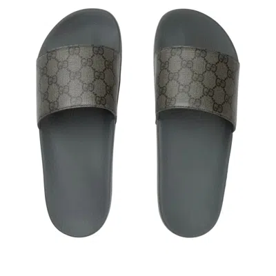 Gucci Slide 'grey Monogram' In Multi