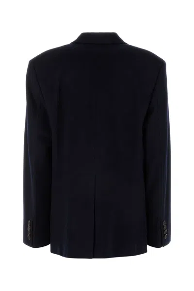 Miu Miu Midnight Blue Wool Blend Blazer In Blue