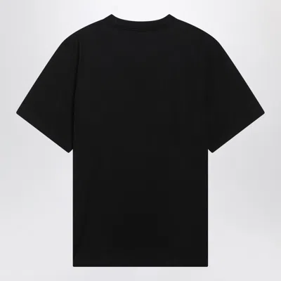 Burberry Equestrian Knight Cotton T-shirt In Black
