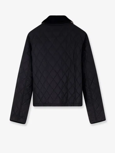 Burberry Women Nylon Jacket With Stitching In Black