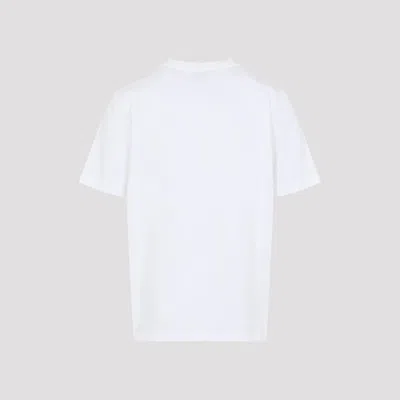 Casablanca Men White Crewneck T-shirt With Logo Print On The Front In Cotton Man