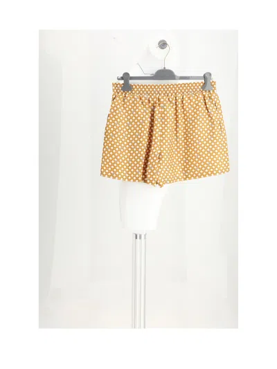 Celine Pajama Shorts In Silk Twill In Brown