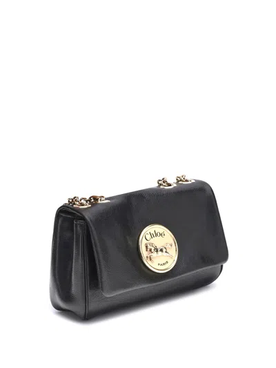 Chloé Heritage Small Crossbody Bag In Grained Leather In Black