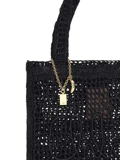 Chloé Women Summer Banana Rafia Tote In Black
