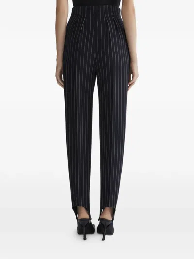 Mugler Pinstriped Slit Hem Trousers In Multi
