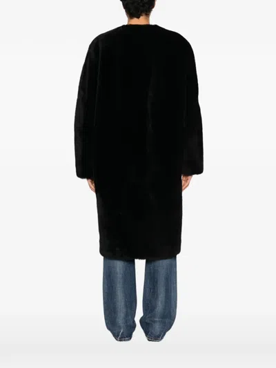 Totême Midi Shearling Coat In Multi