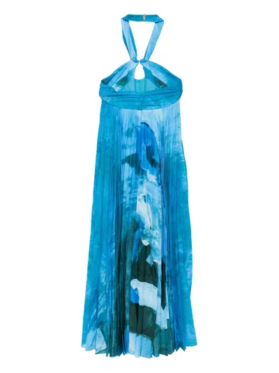 Acler Askham Print Gown In Blue