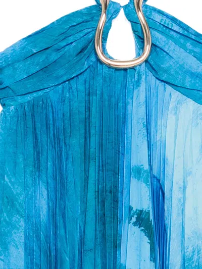Acler Askham Print Gown In Blue
