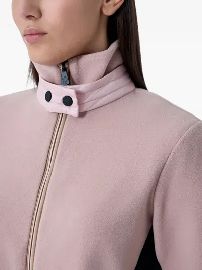 Moncler Half-zip Contrast-panel Sweatshirt In Pink