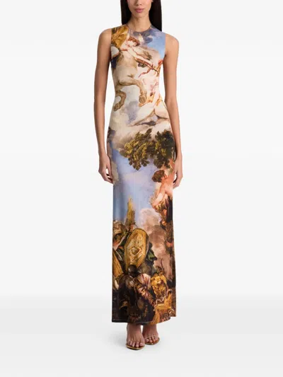 Alice And Olivia Open Back Sleeveless Maxi Dress In Neutral