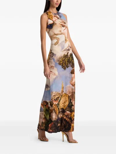 Alice And Olivia Open Back Sleeveless Maxi Dress In Neutral