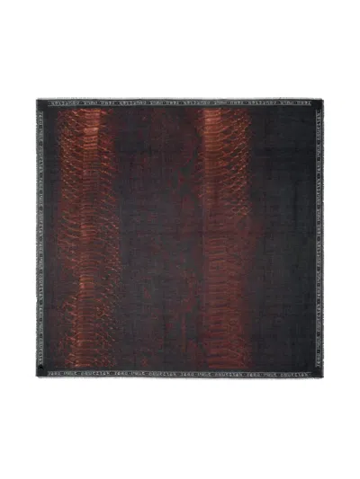 Jean Paul Gaultier Python Print Logo Scarf In Multi