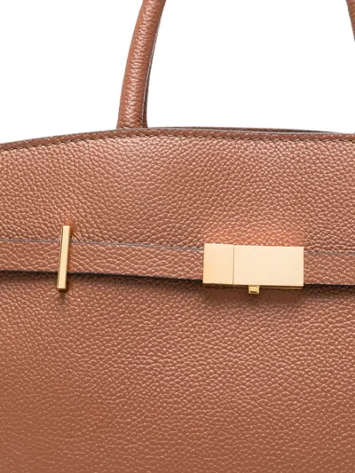 Demellier The Small Hudson Grained Leather Top Handle Bag In Brown
