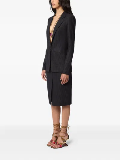 Nina Ricci Pinstriped-pattern Wool Blazer In Black