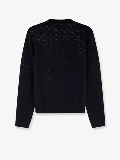 Gucci Women Wool And Viscose Cardigan With All-over Gg Logo In Multi