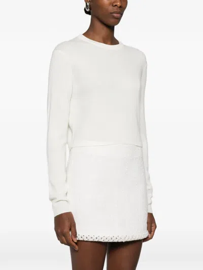 Maje Pullover Mit Schleife In White