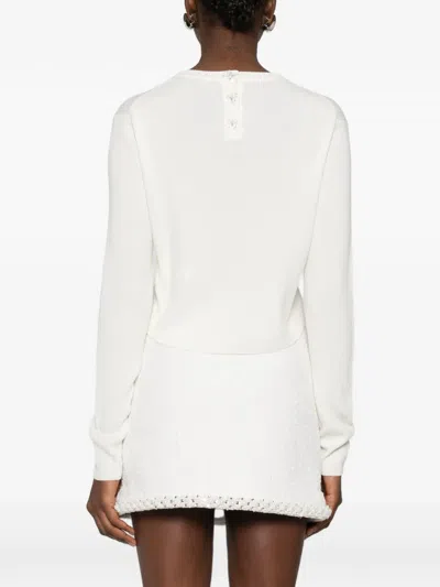 Maje Pullover Mit Schleife In White