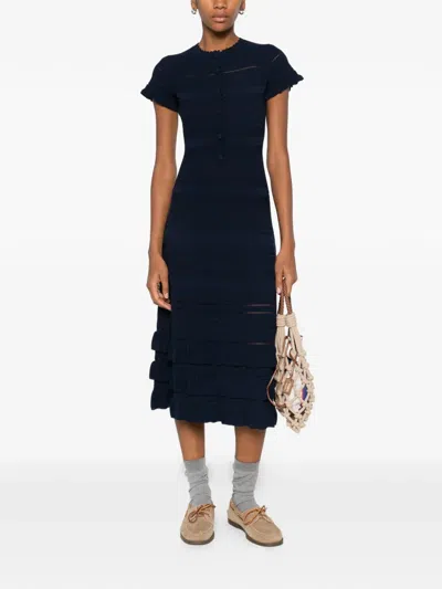 Maje Kleid Mit Kurzen Ärmeln In Blue