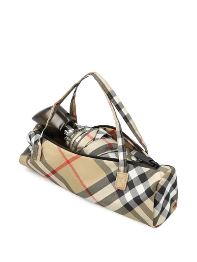 Burberry Check Print Umbrella In Multi