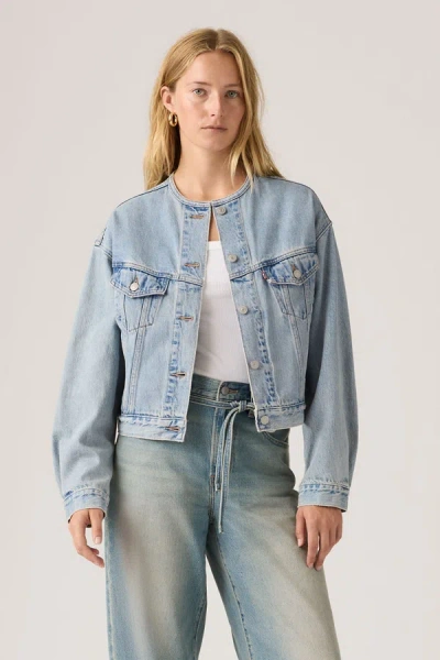 Levi's Shrunken 90s Collarless Denim Jacket In Blue