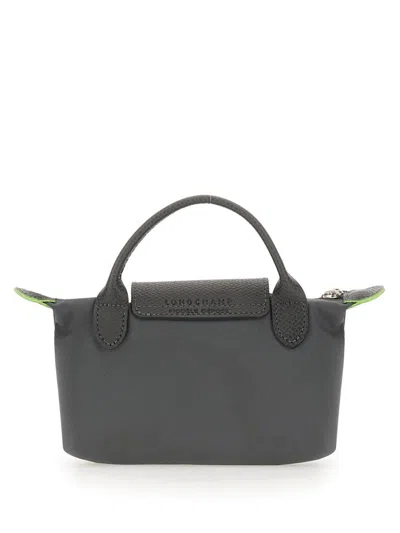 Longchamp Le Pliage Green Graphite Coloured Clutch Bag In Gray