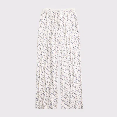 Abercrombie & Fitch Pointelle Sleep Pant In White