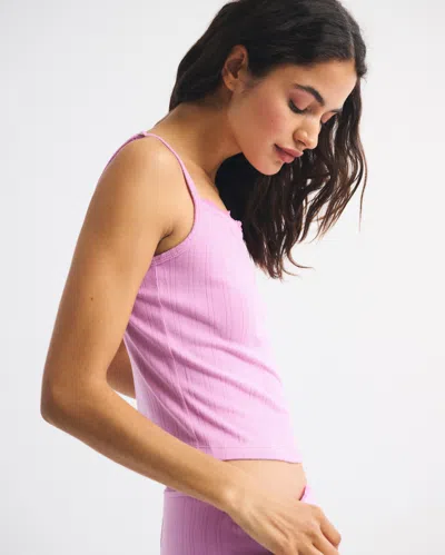 Abercrombie & Fitch Pointelle Sleep Cami In Pink