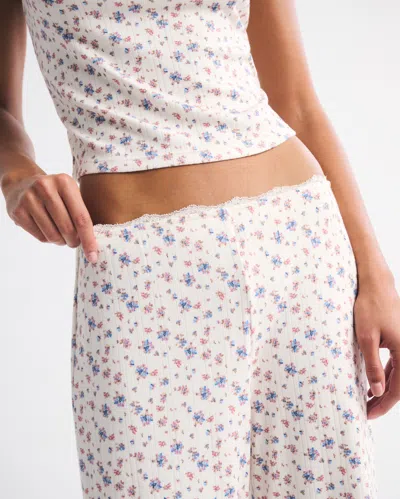 Abercrombie & Fitch Pointelle Sleep Pant In White