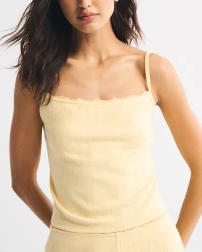 Abercrombie & Fitch Pointelle Sleep Cami In Yellow