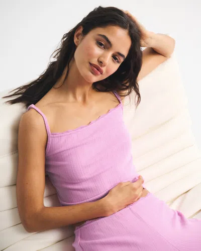 Abercrombie & Fitch Pointelle Sleep Cami In Pink