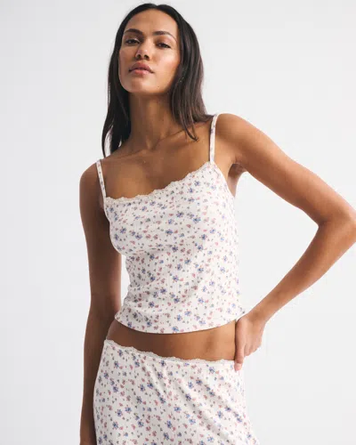 Abercrombie & Fitch Pointelle Sleep Cami In White