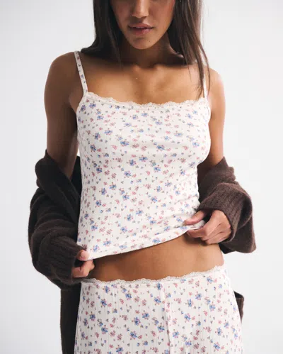 Abercrombie & Fitch Pointelle Sleep Cami In White